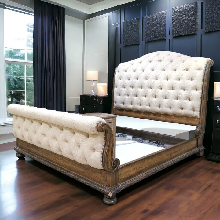 Orig Price $5869 - Rhapsody Tufted Sleigh Bed