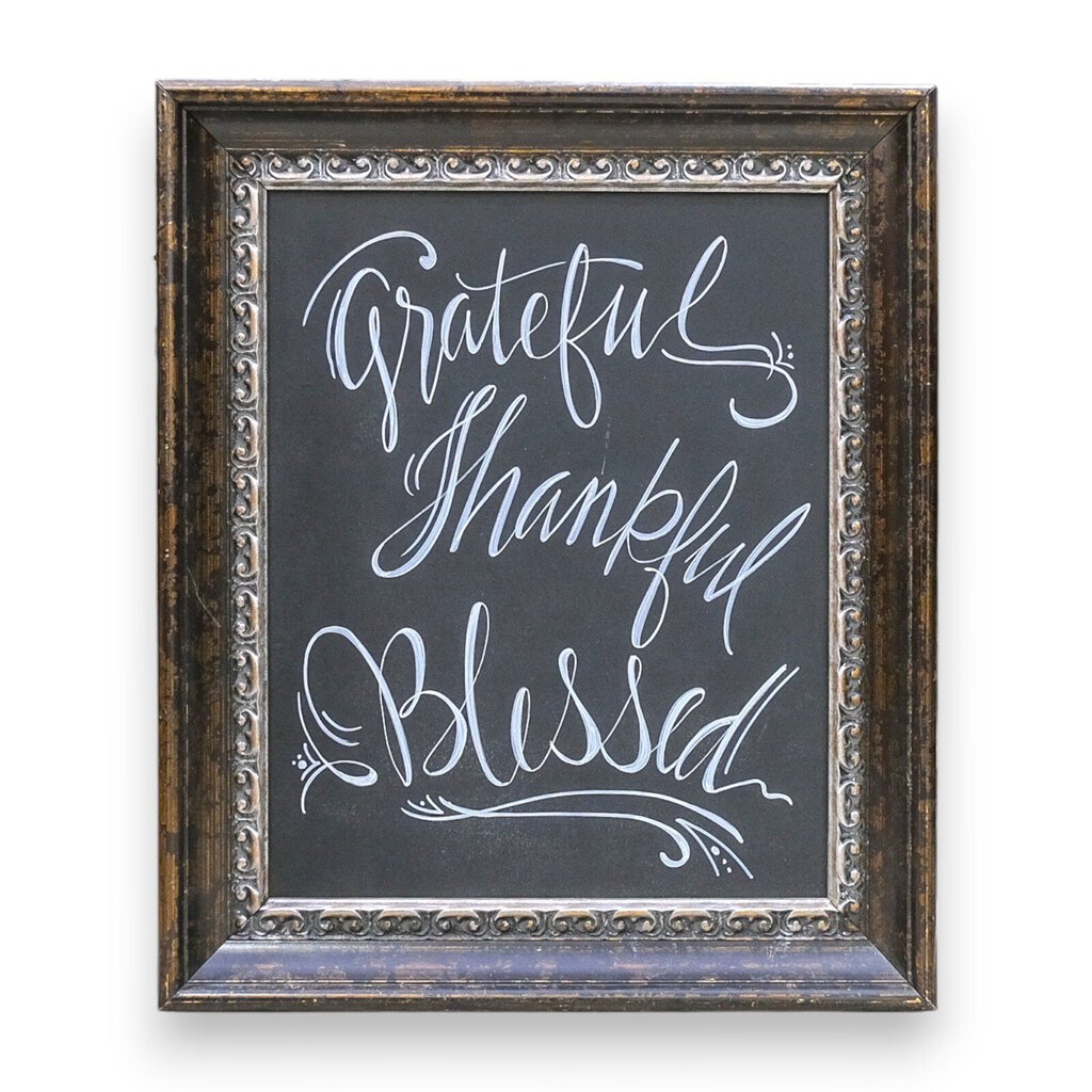Grateful, Thankful & Blessed Framed Sign