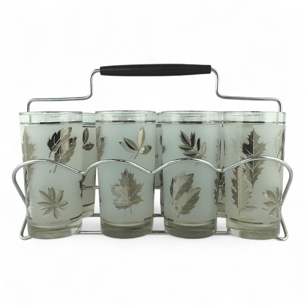 MCM Frosted Leaf 8 Glasses in Caddy