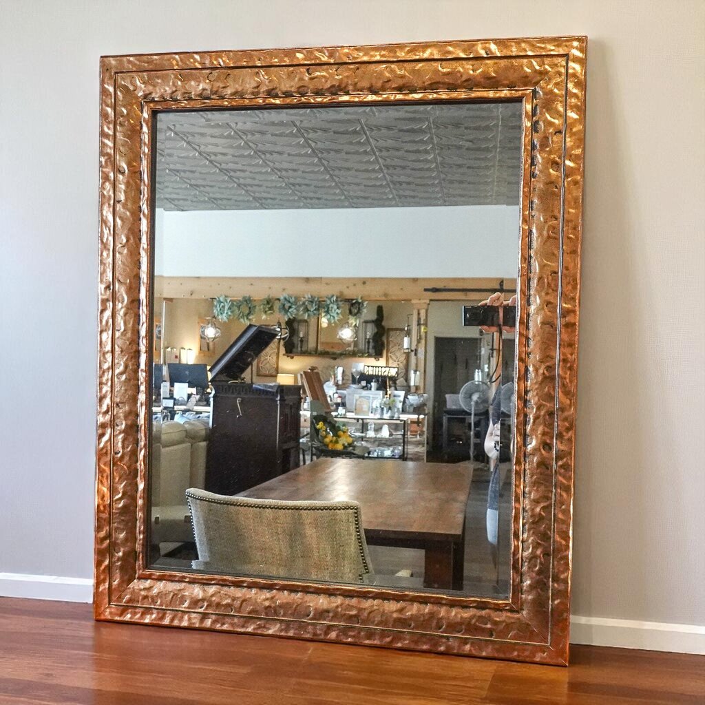 Hammered Copper Framed Mirror