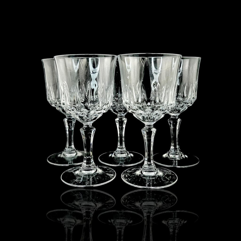 Set of 5 Crystal Wine Glasses