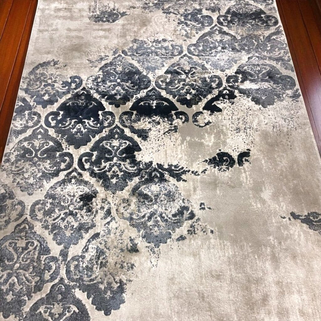 Orig Price $198 - Distressed Damask Area Rug