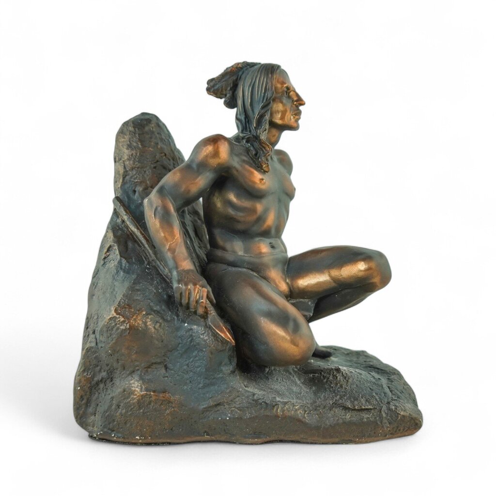 Native American on Rock Bookend