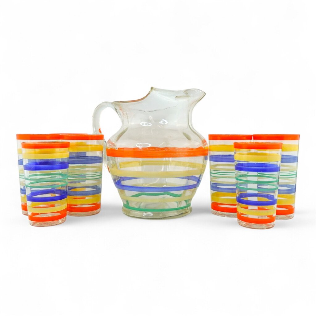Glass Pitcher & 7 Tumblers