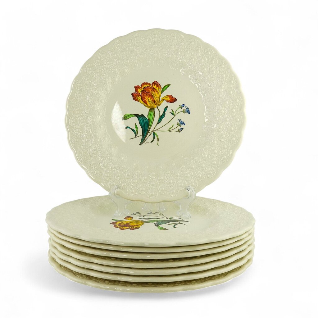 Set of 8 Plates - Copeland Tulip