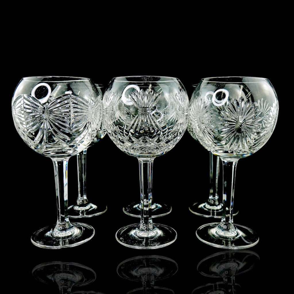 Set of 6 Crystal Y2K Ballon Wine Glasses