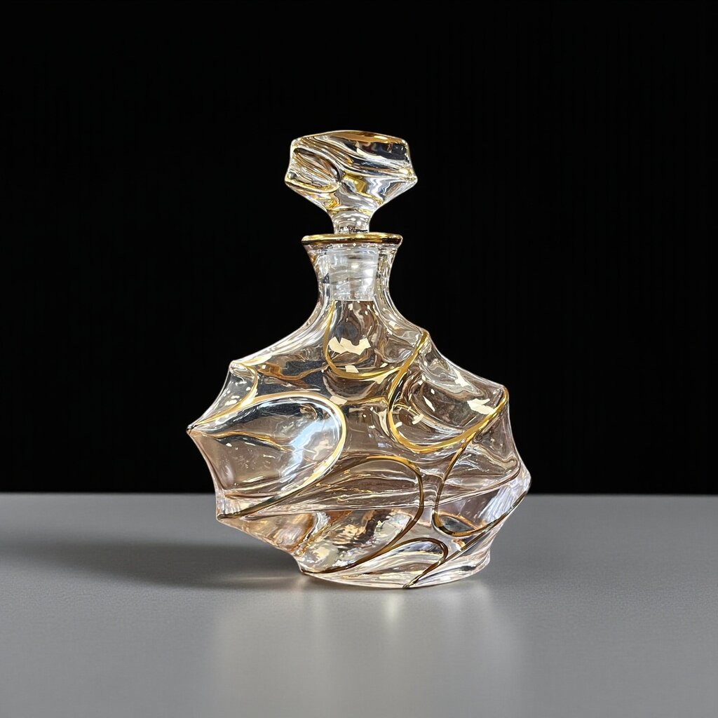 Arabella Gold Trimmed Free Formed Decanter