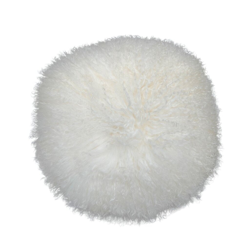 Mongolian Fur Shag Round Pillow