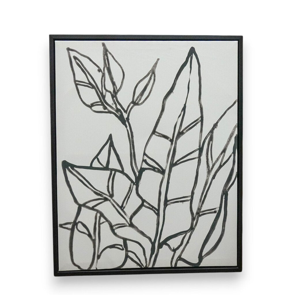 Outline Fern Framed Canvas