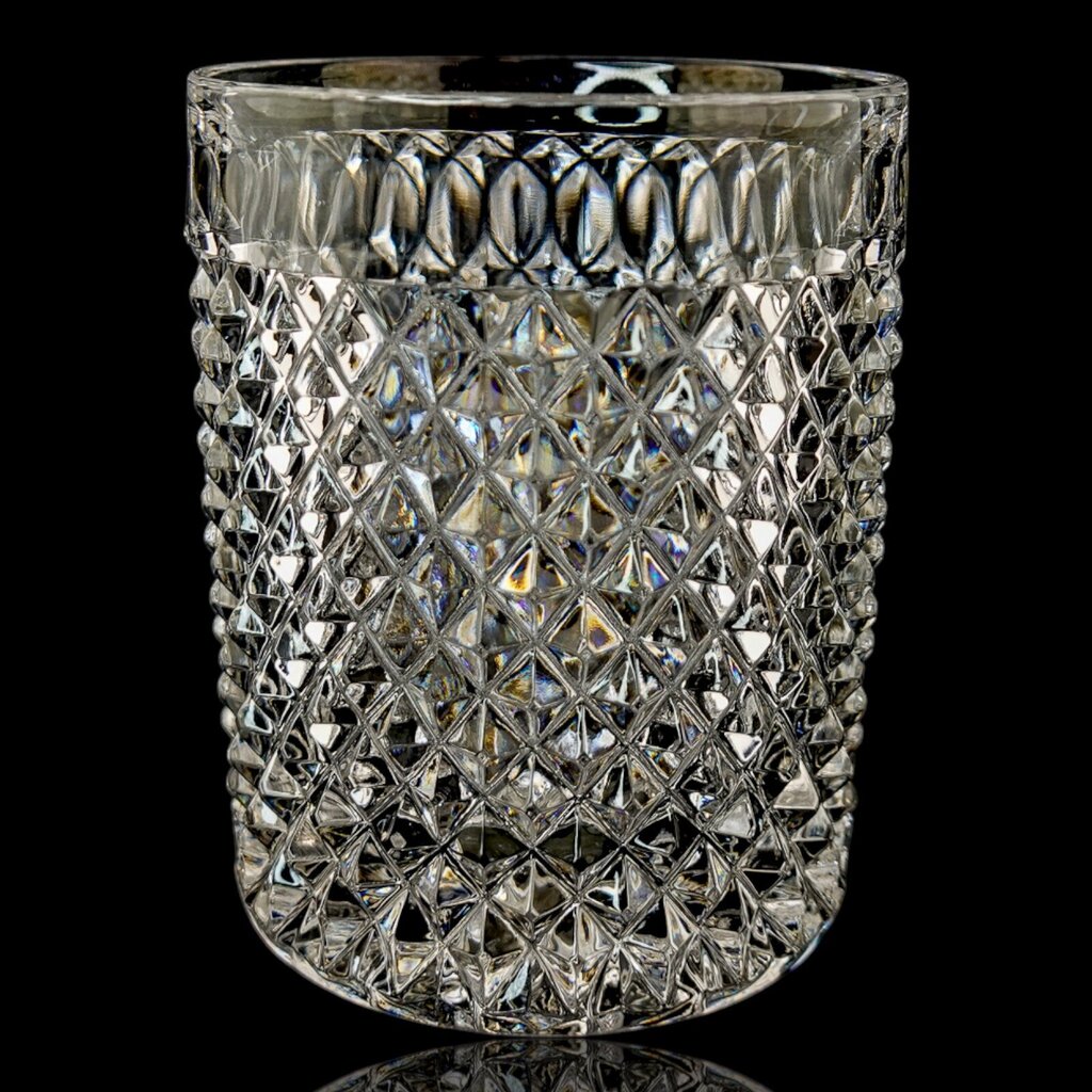 Set of 4 Diamond Cut Rock Glasses
