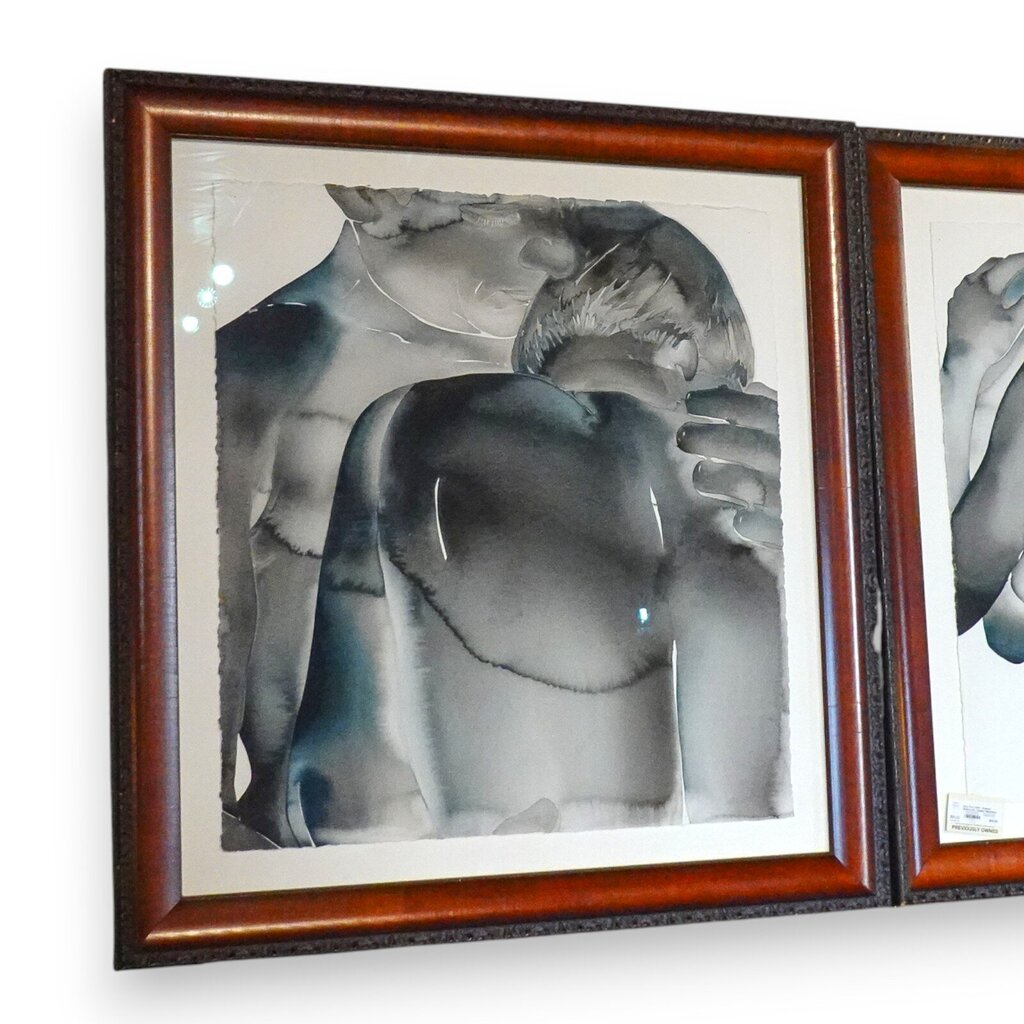 Orig. Price $150 - Framed Watercolor Couple II