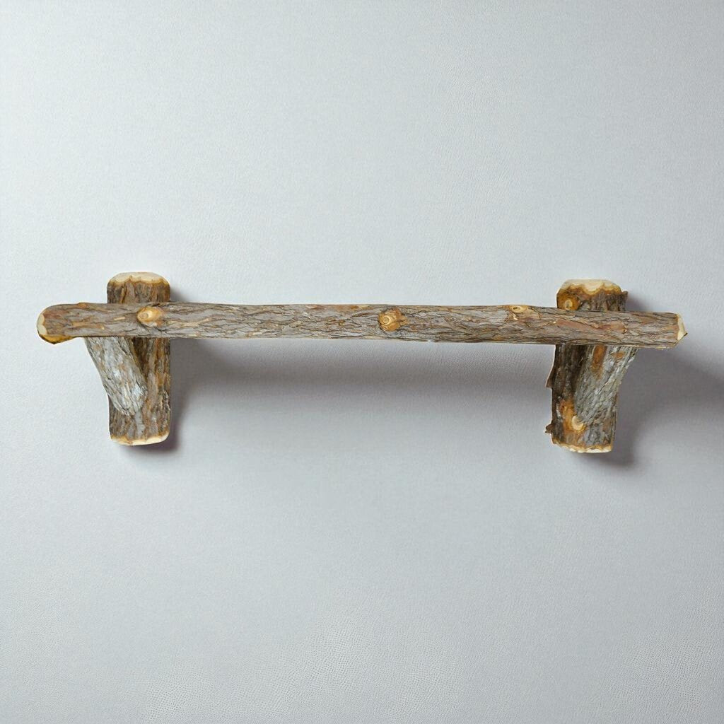 Handcrafted Wooden Log Shelf