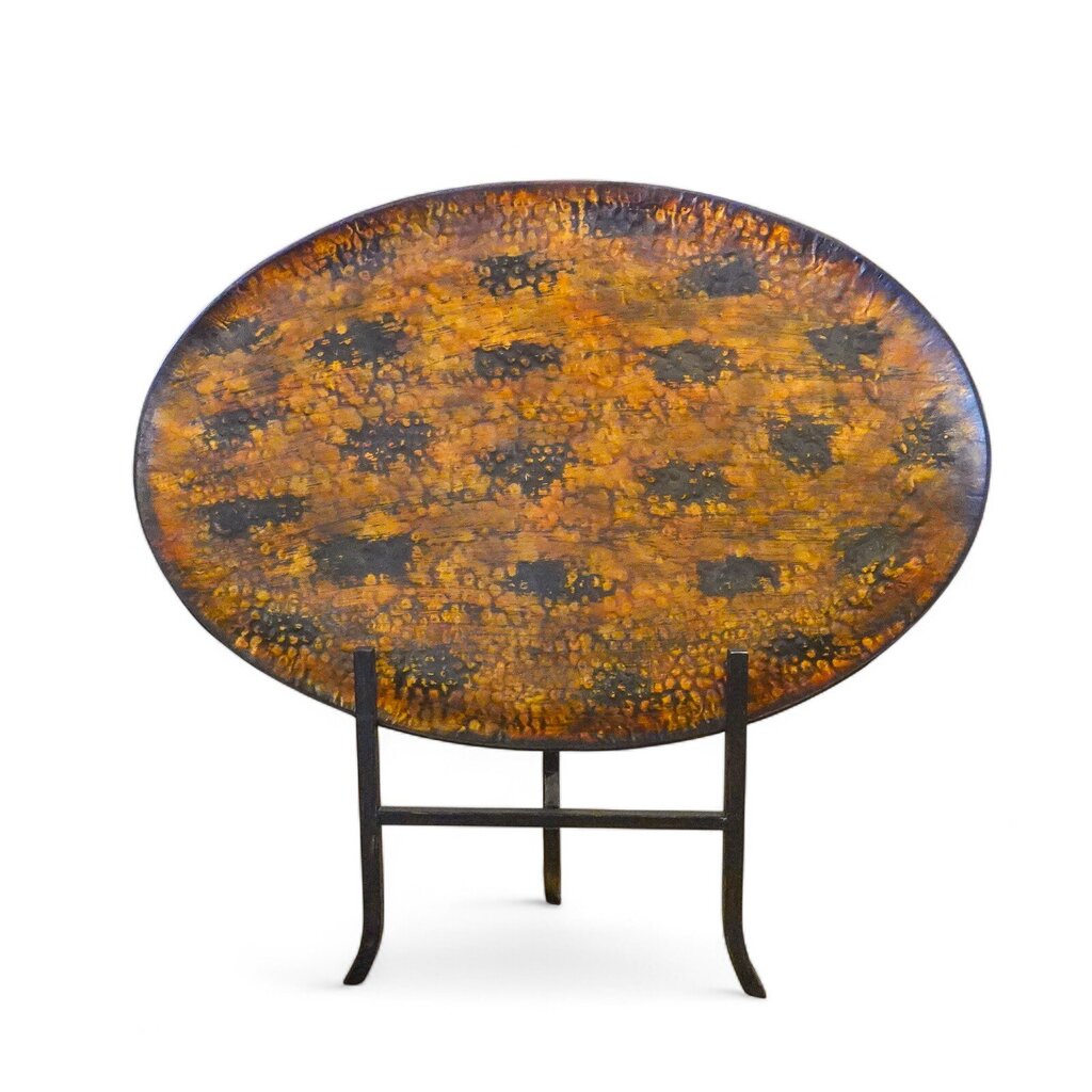 Hammered Metal Plate on Stand