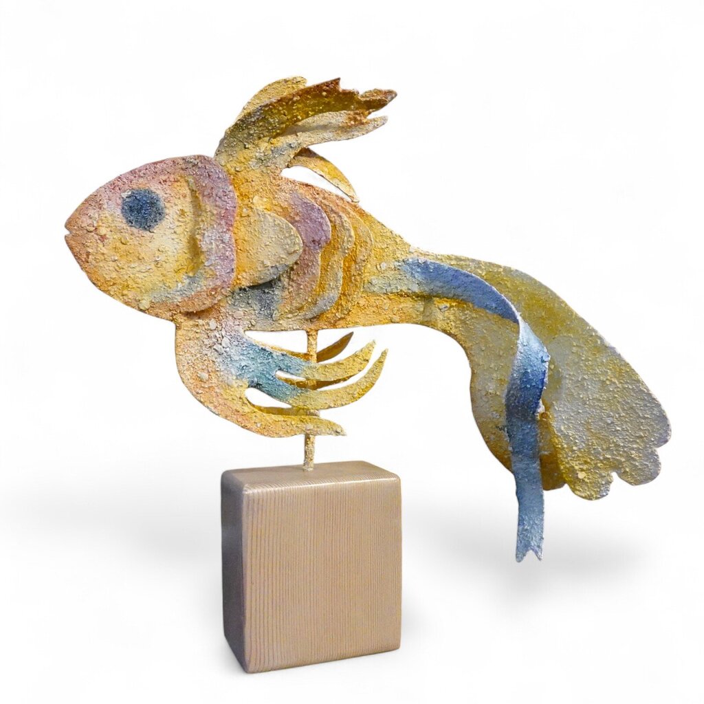 Fish Sculpture on Wooden Stand