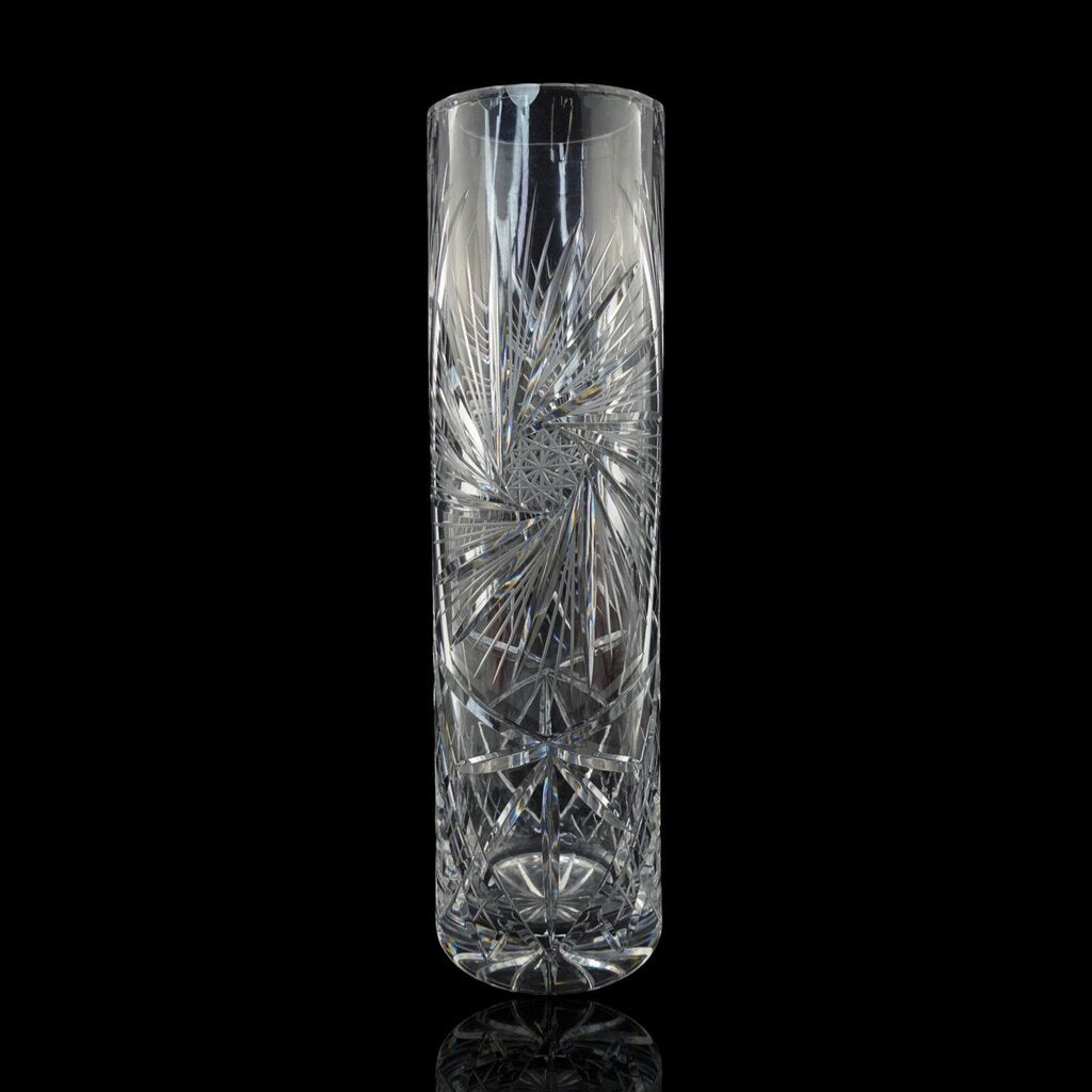 Bohemian Cylindrical Crystal Vase