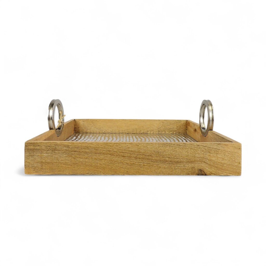 Metal & Wood Tray with Handles