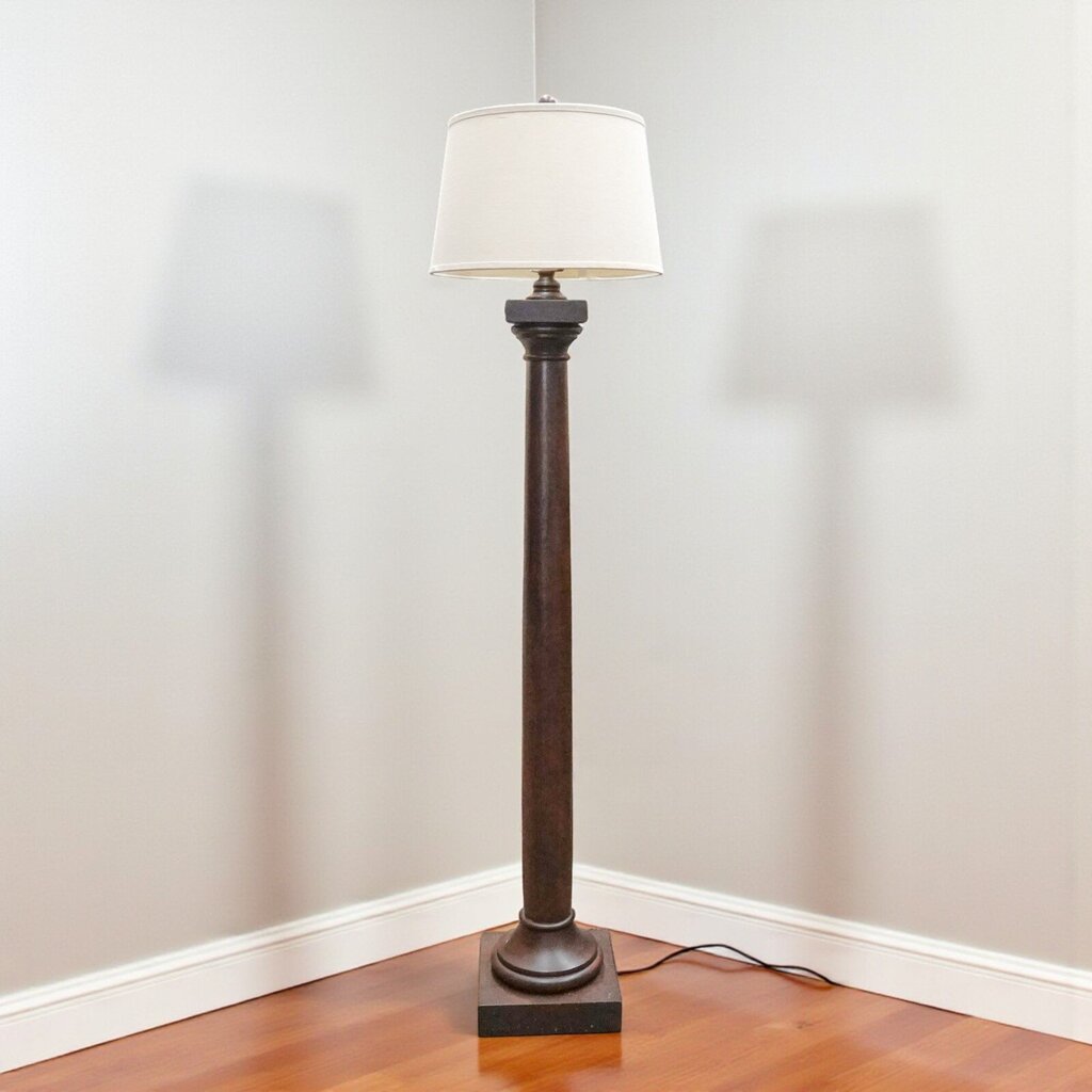 Wood Column Floor Lamp