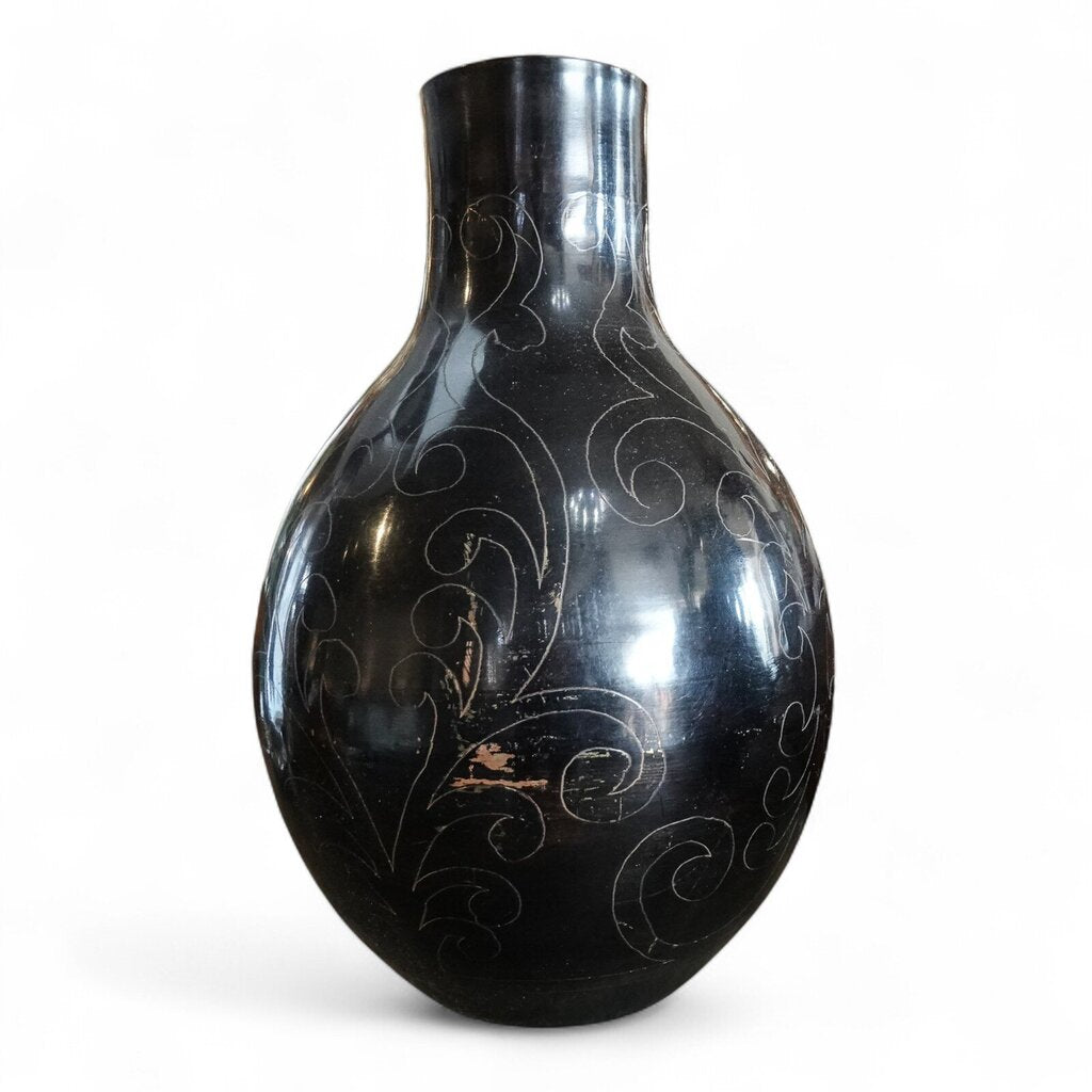 Etched Design Metal Vase