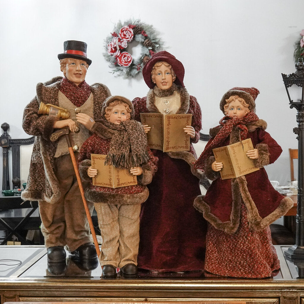 Orig. Price $800 - Set of 4 Carolers with Lamp Post