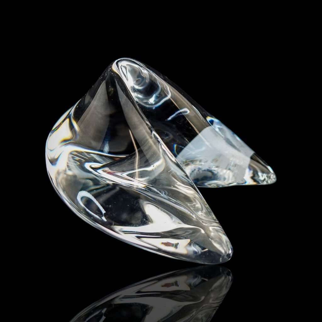 Crystal Fortune Cookie Paperweight