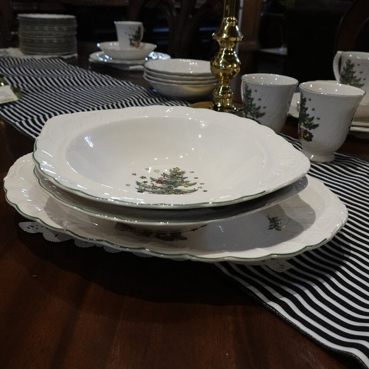 Large Set of Christmas Tree Dish Set