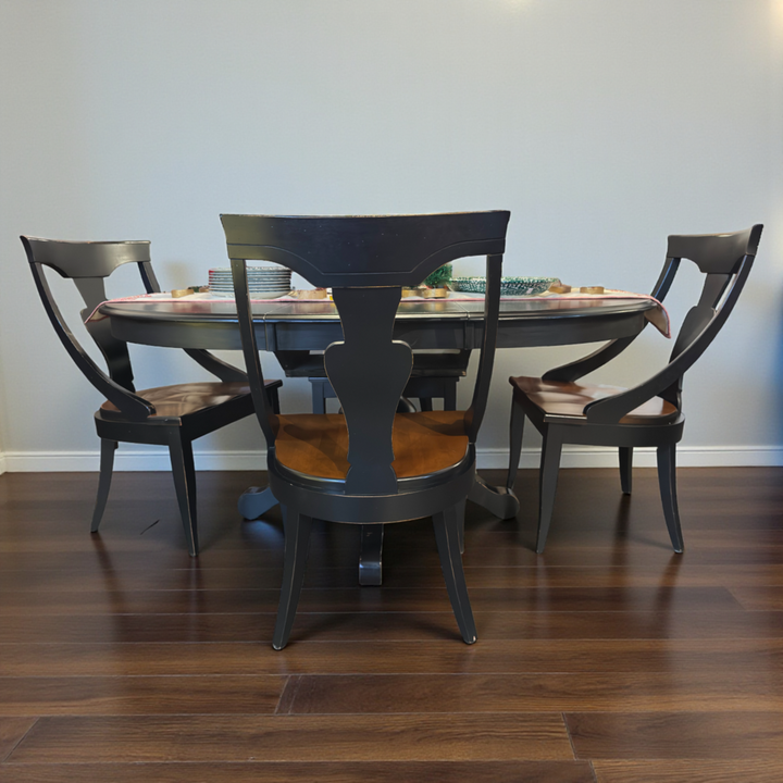 Orig Price $2700 - Dining Table with Leaf and 4 Chairs