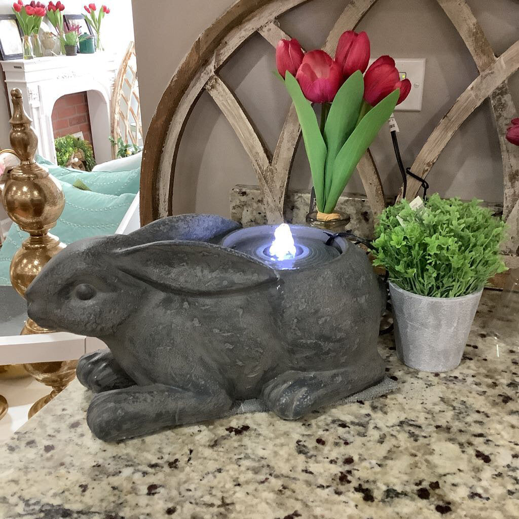 Resin Rabbit Fountain - Acosta's Home
