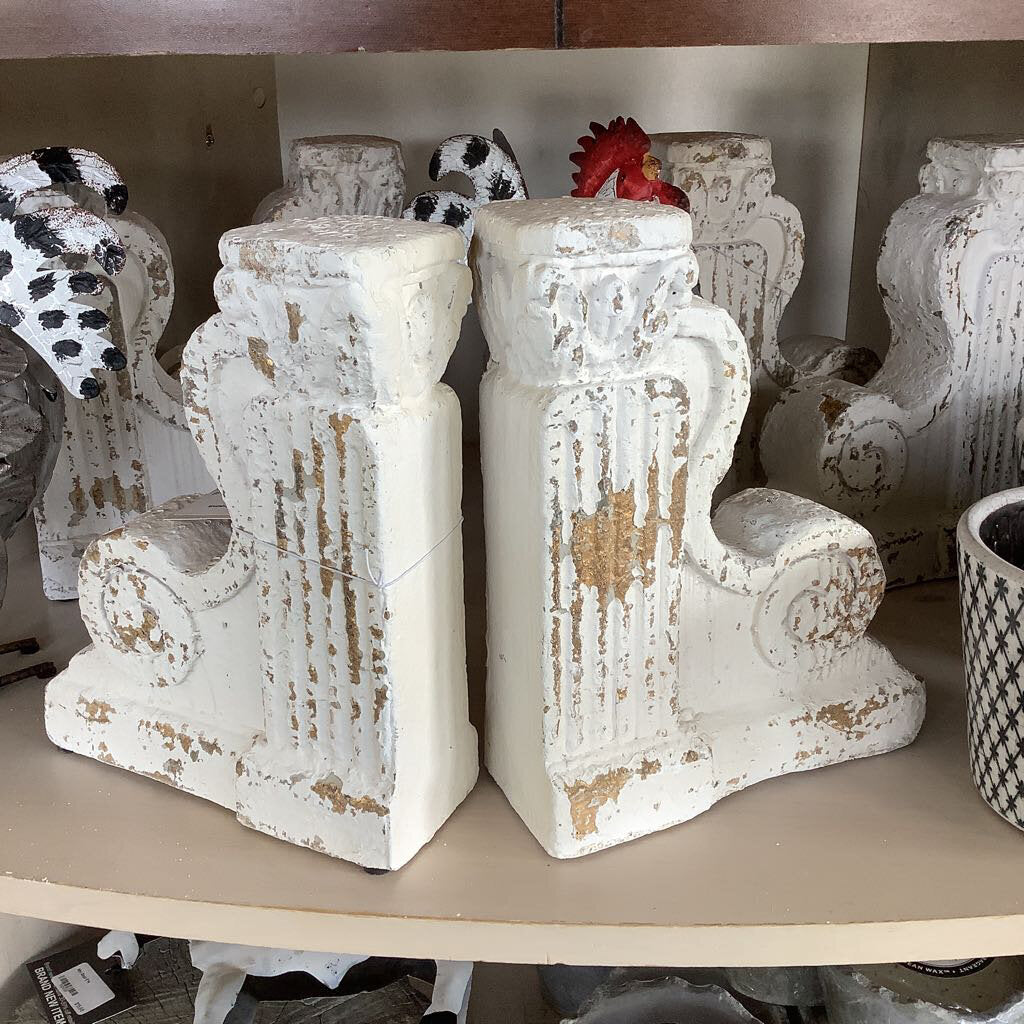 Set/2 White Bookends - Acosta's Home