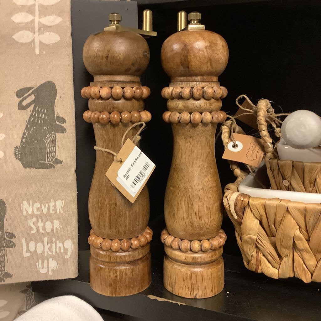 Beaded Salt/Pepper Grinder Set - Acosta's Home