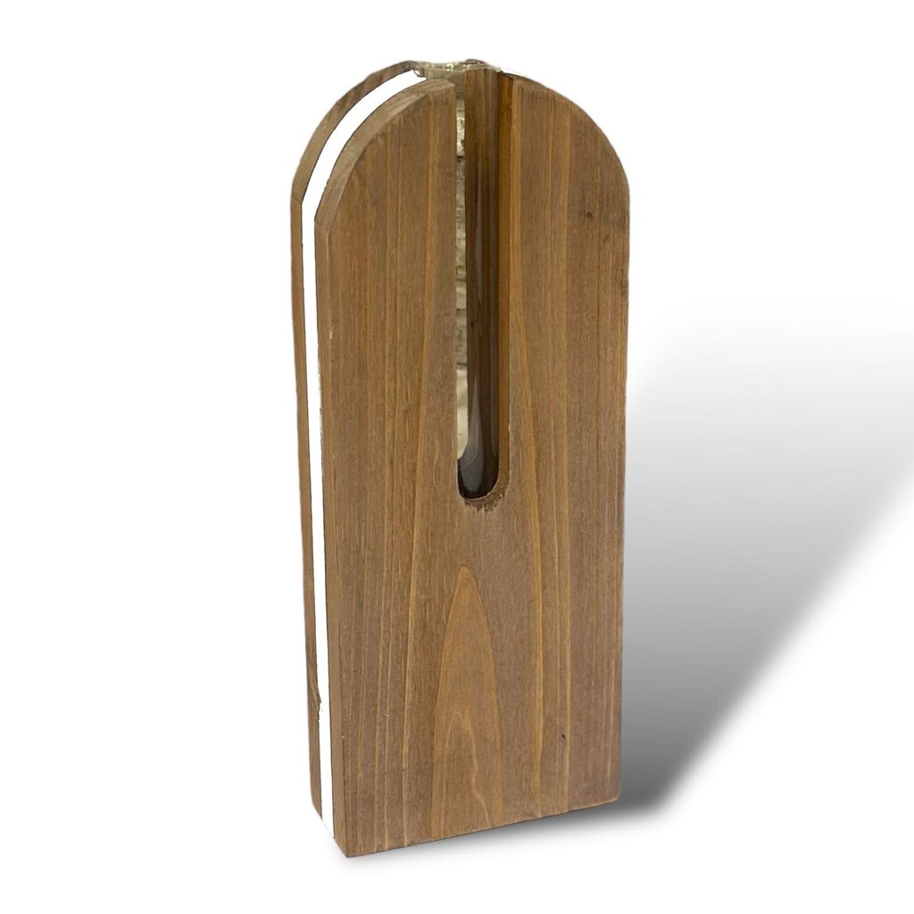 Wood with Glass Wall Vase