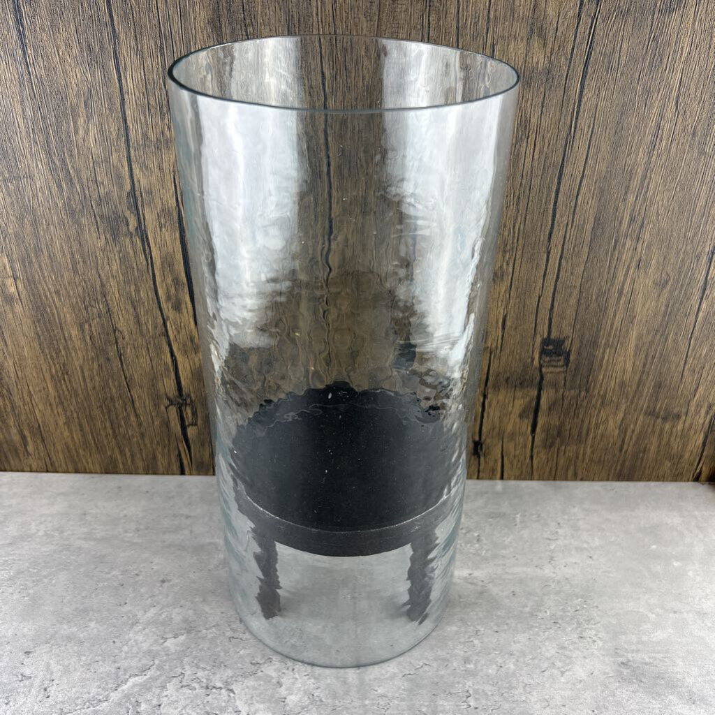 Glass & Iron Candle Holder