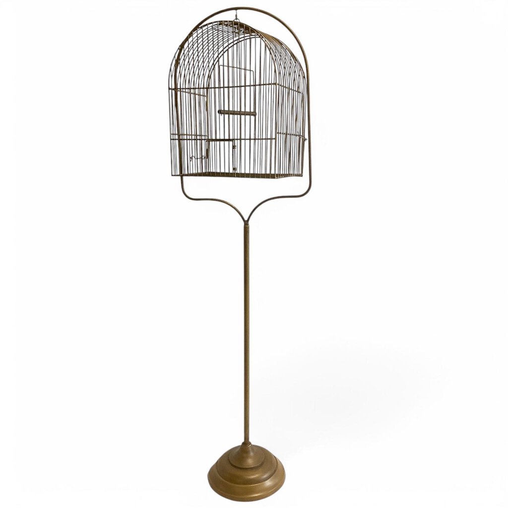 Antique Brass Birdcage w/Stand