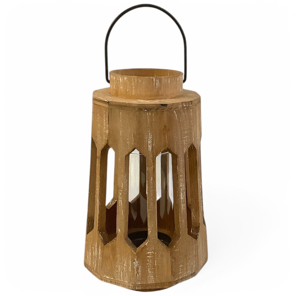 Geometric Lantern w/Glass Insert