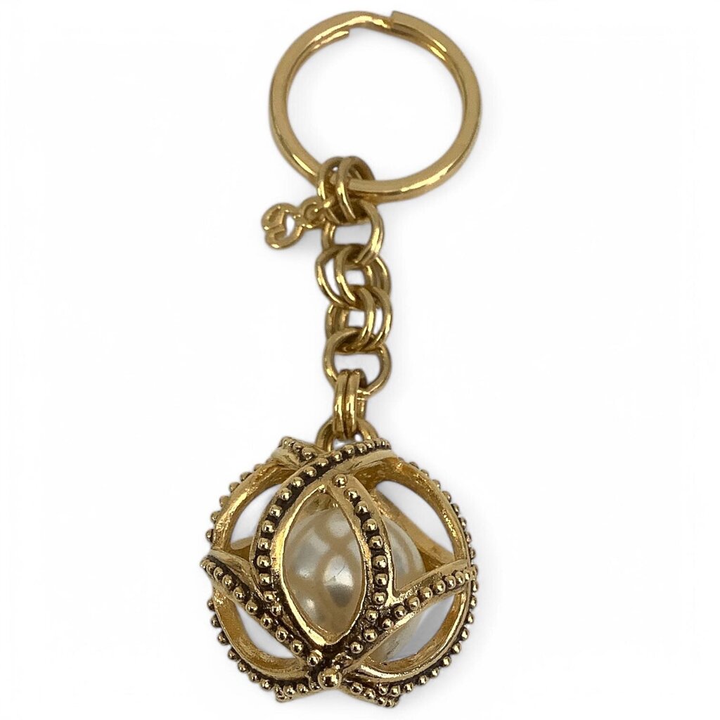 Goldtone Faux Pearl Key FOB
