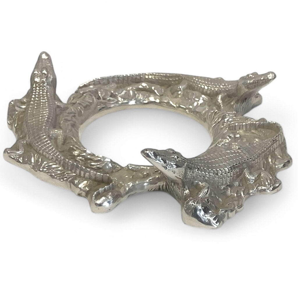 Crocodile Pewter Candle Ring