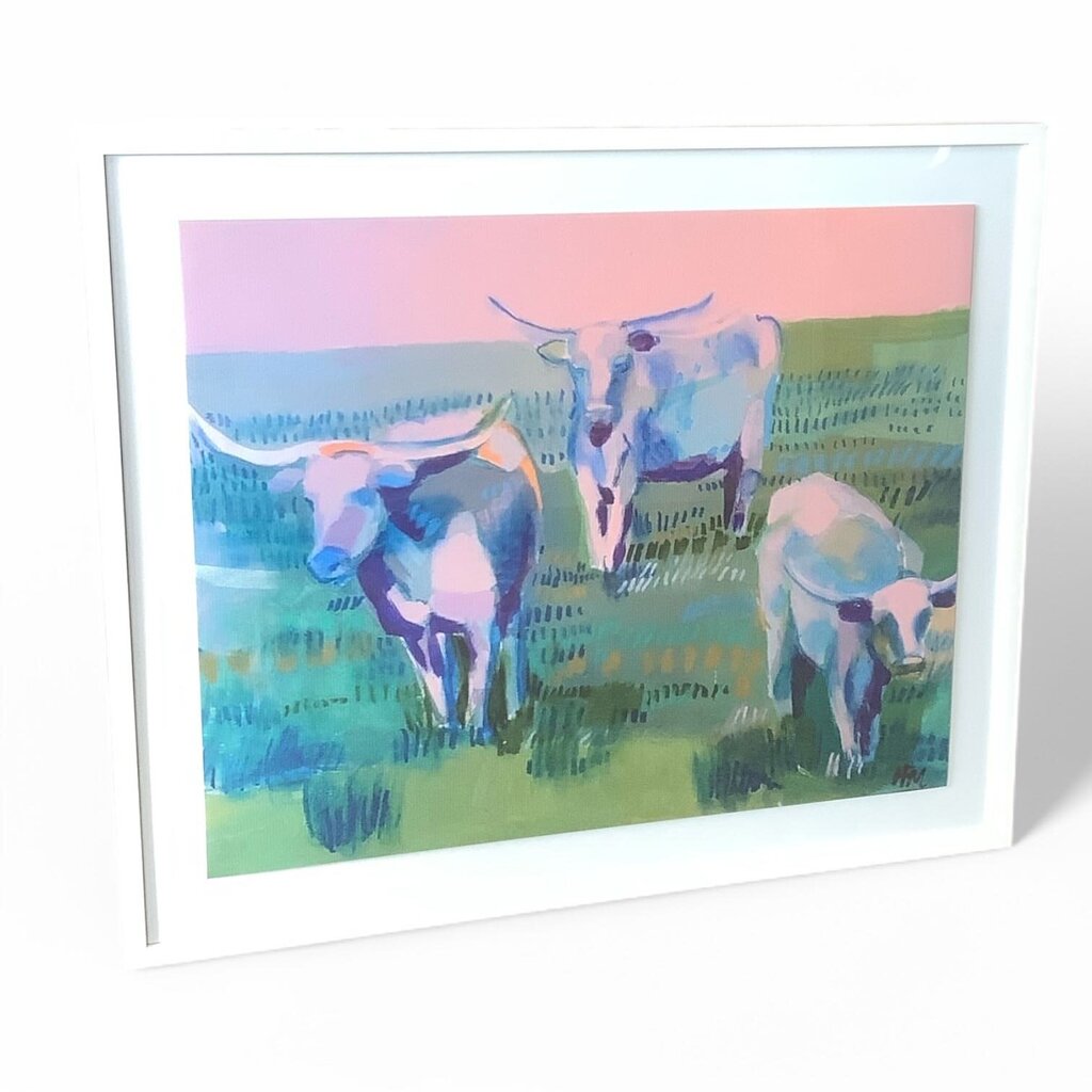 "Longhorns" Framed Print