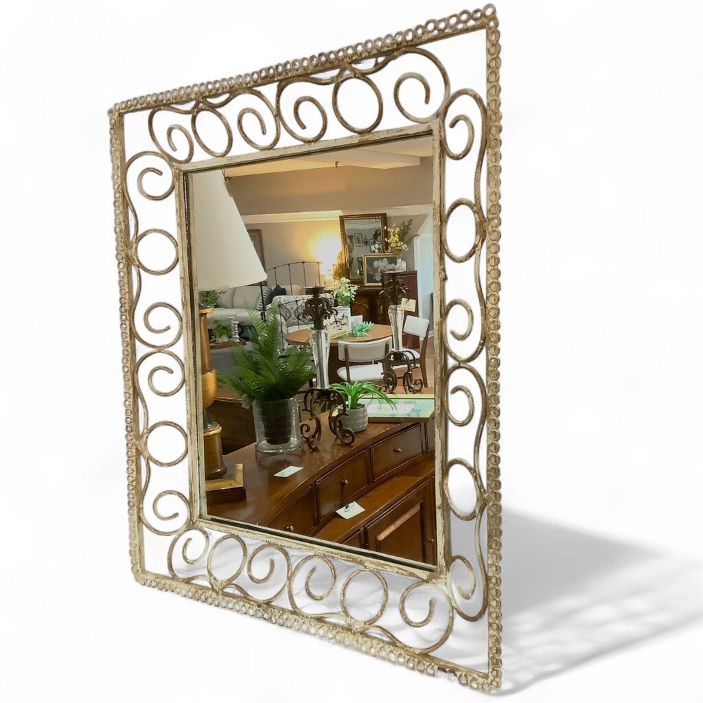 Distressed Scalloped Framed Mirror