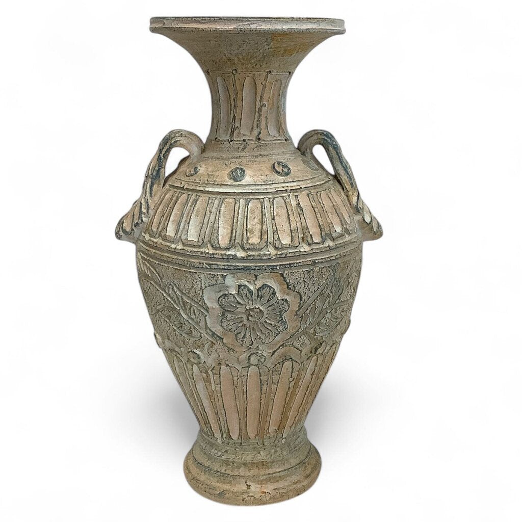 Tall Pottery Vase w/Handles