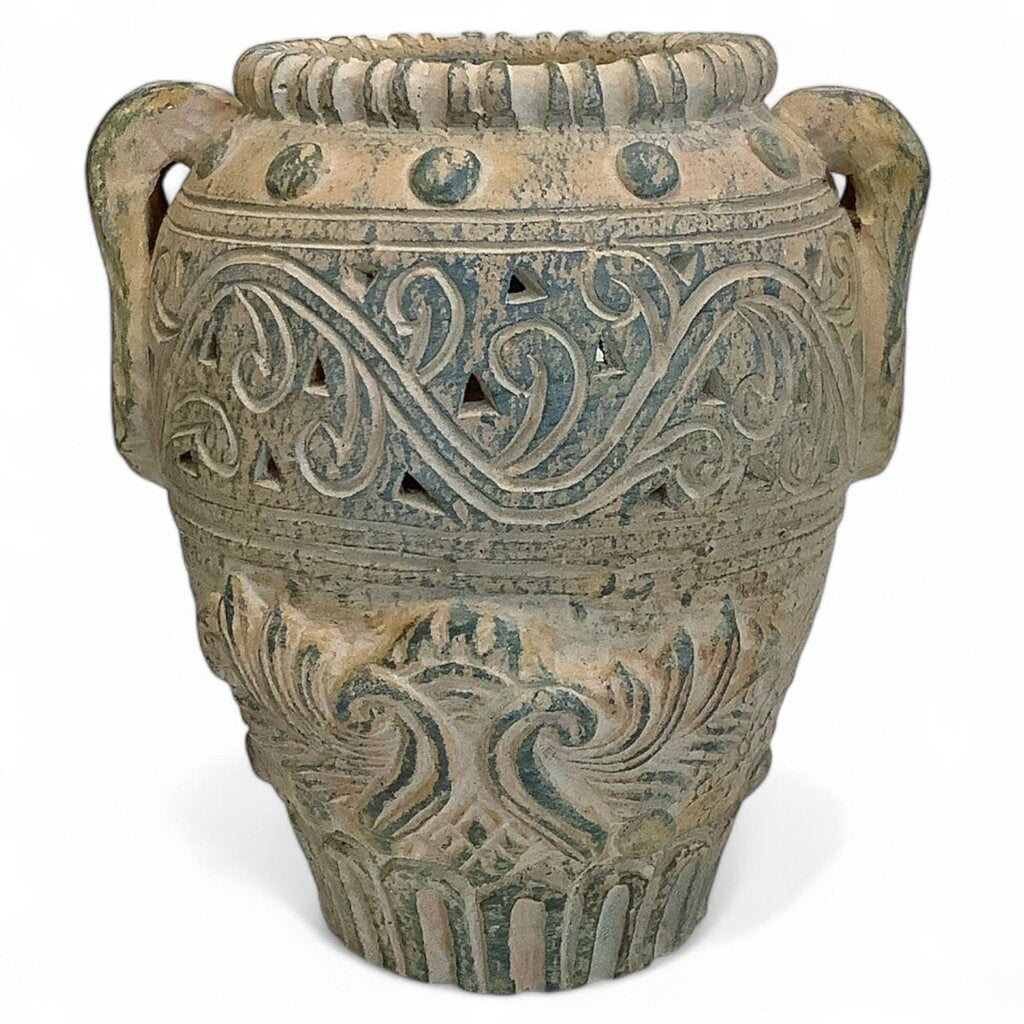 Short Pottery Vase w/Handles