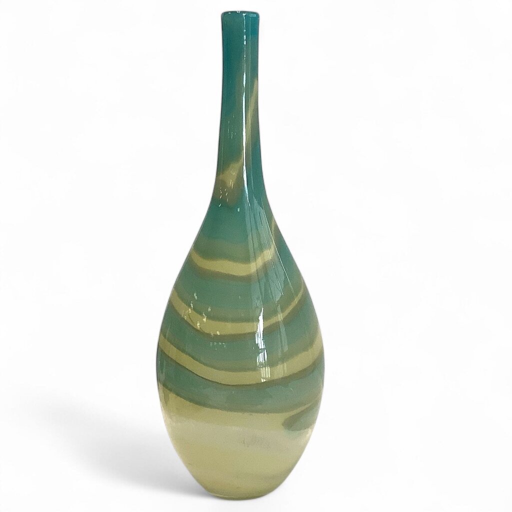 Tall Skinny Neck Art Glass Vase