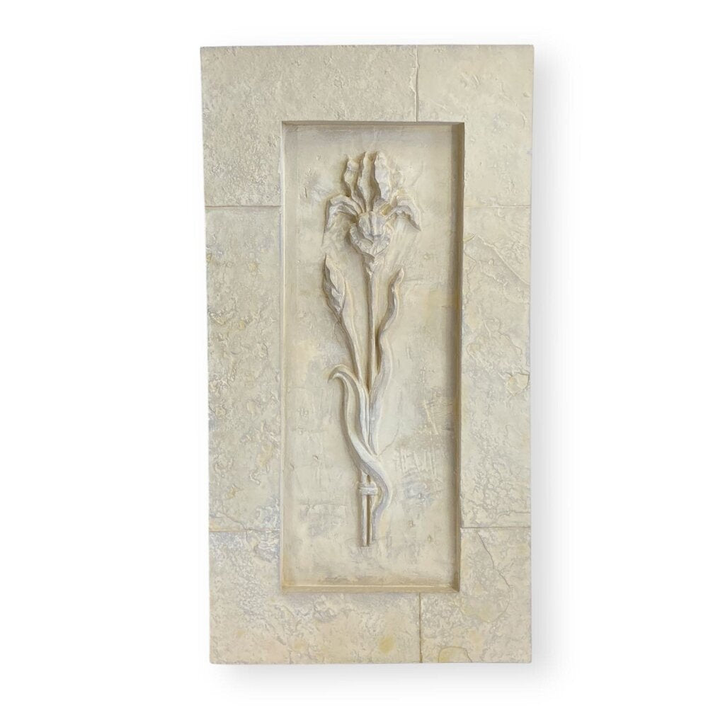 Vintage Sculpted Iris Wall Art