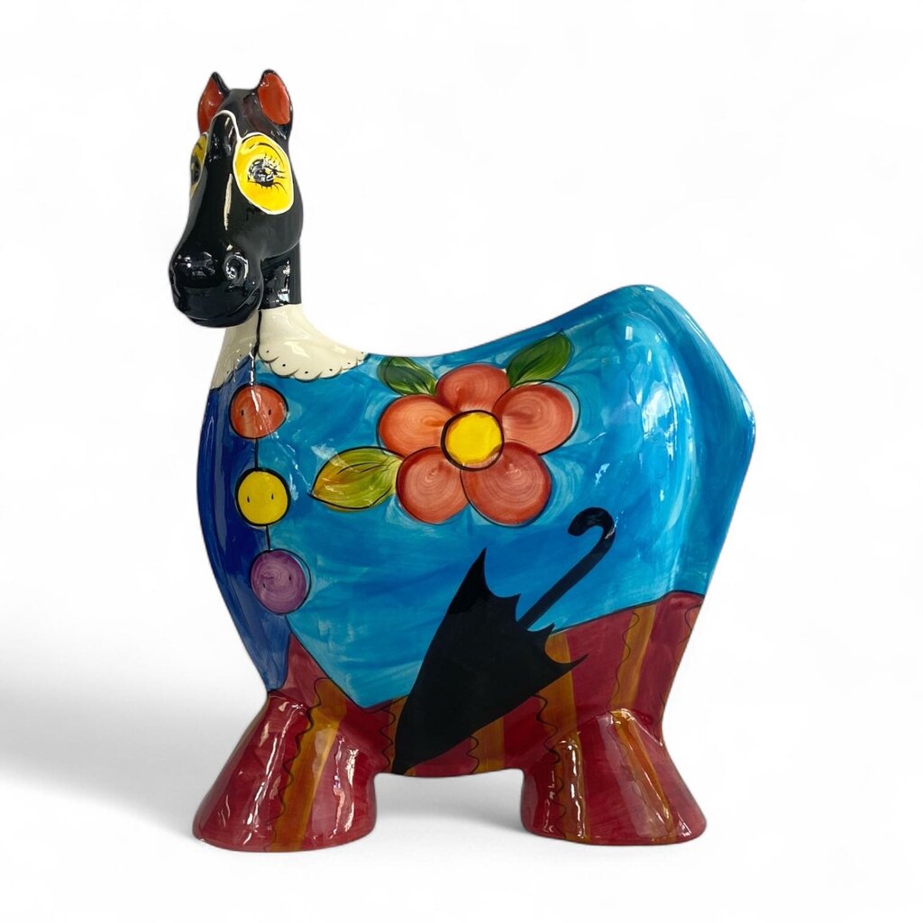 Abstract Painted Ceramic Horse