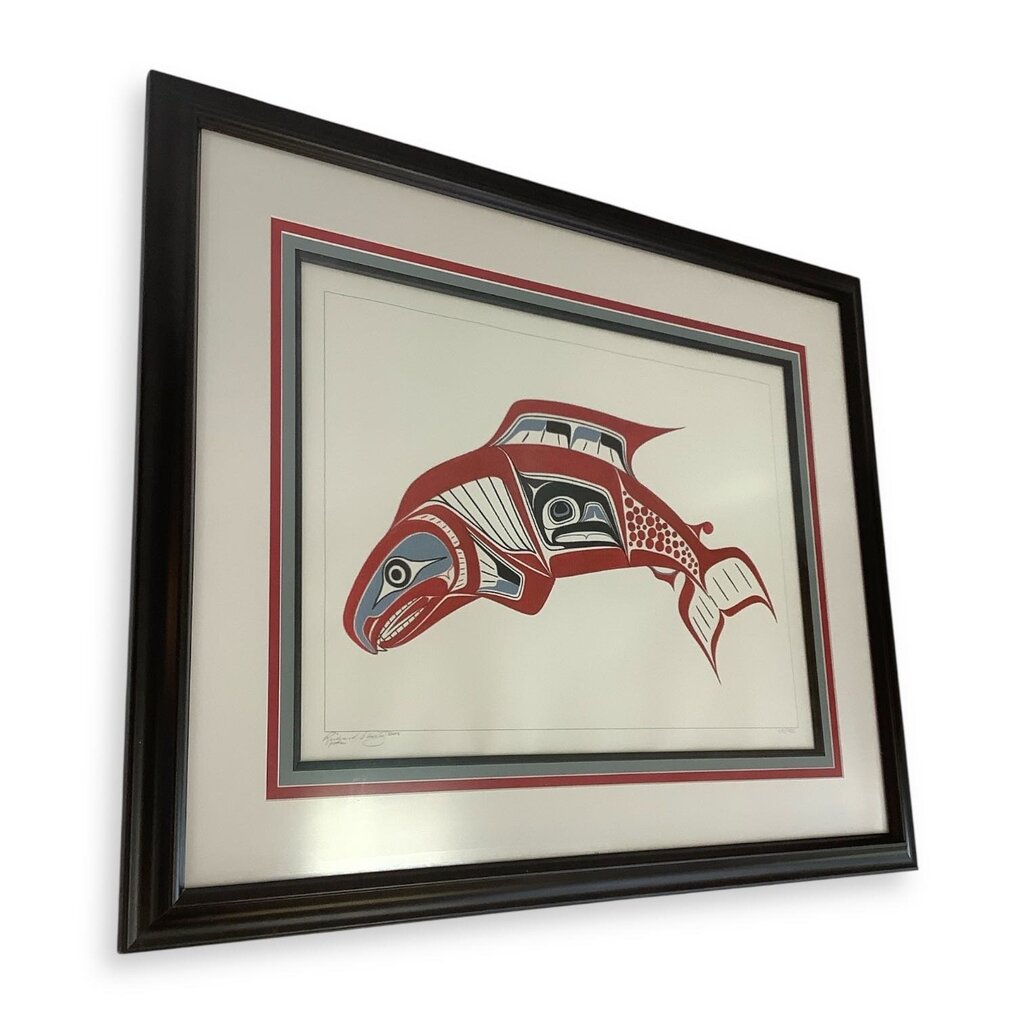 Salmon Lithograph in Frame