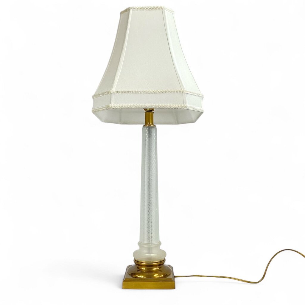 Etched Glass & Gold Table Lamp