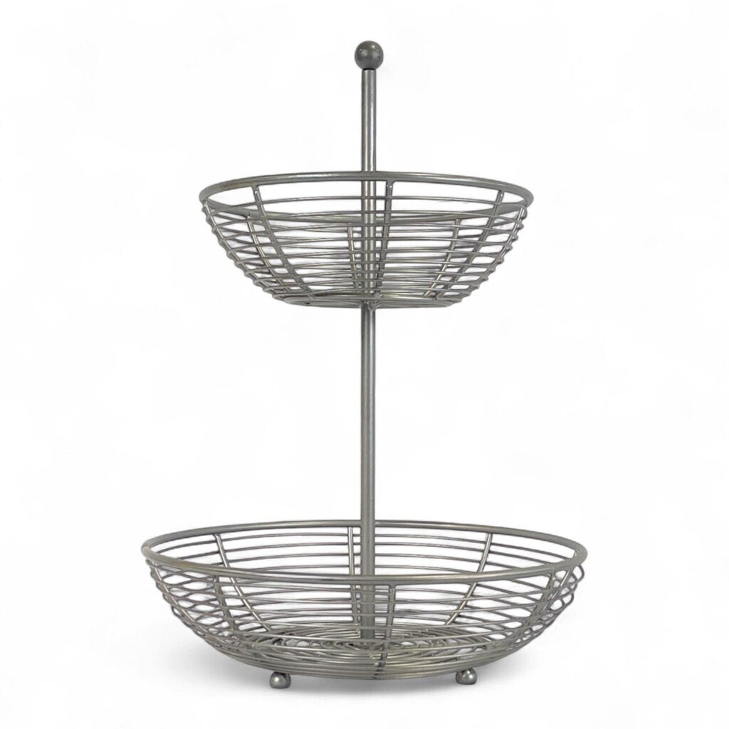 Two-Tiered Metal Produce Basket