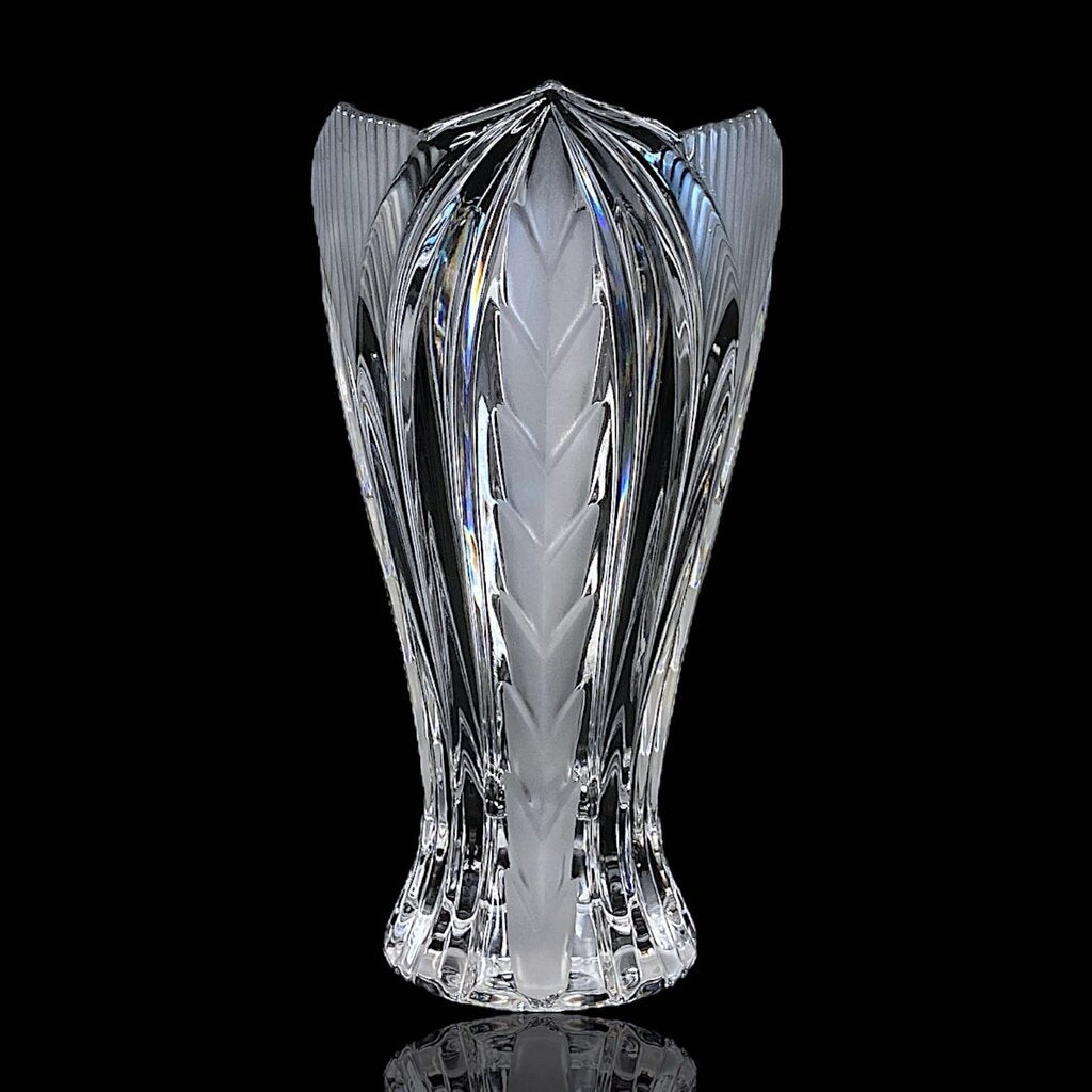 Cut Crystal Vase with Etching