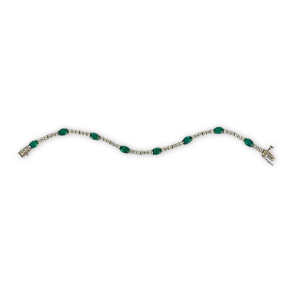 Lab-Created Emerald Tennis Bracelet