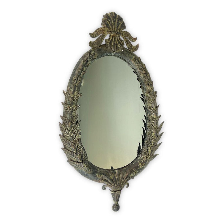 Mirror Framed in Metal with Leafy Detailing