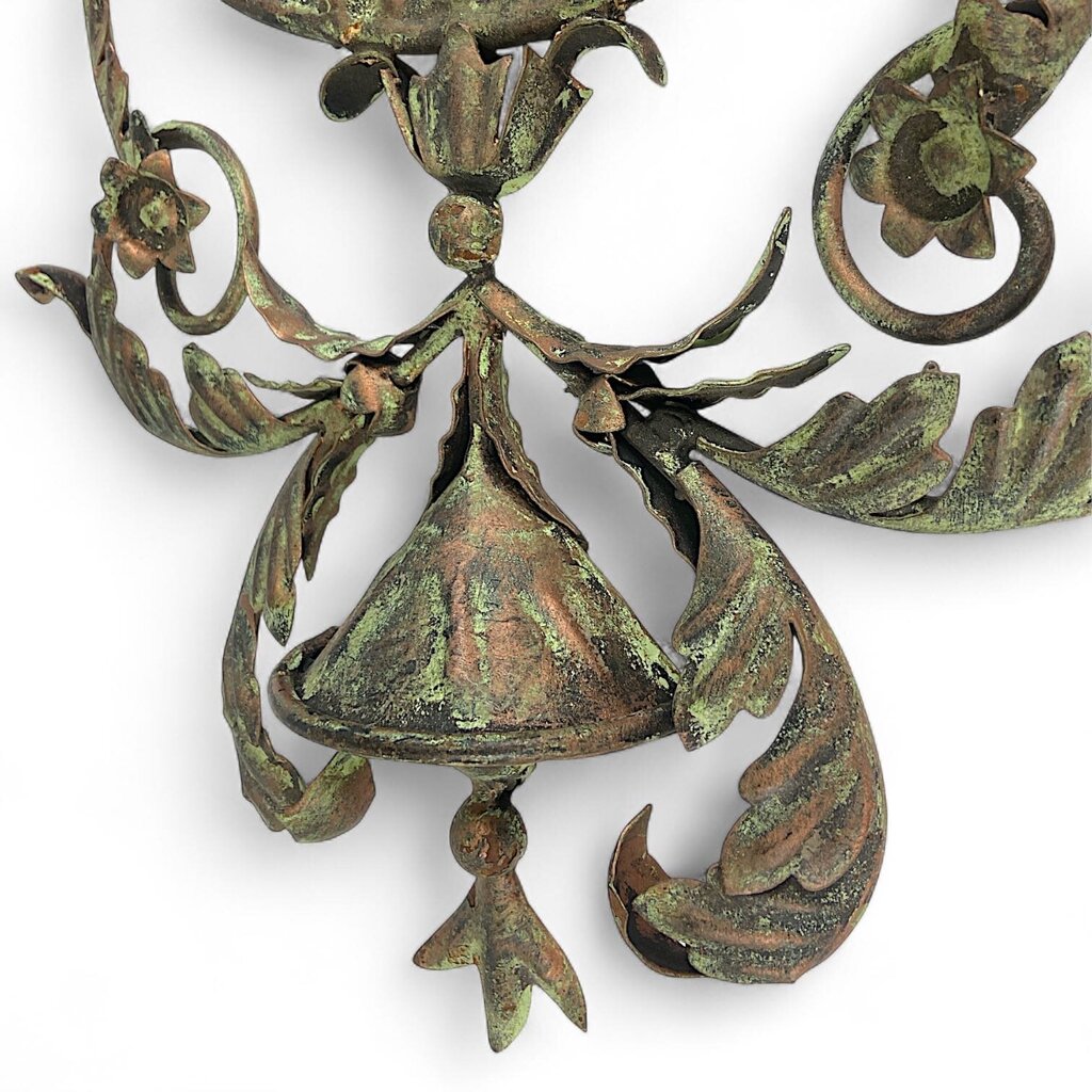 Mirror Framed in Metal with Leafy Detailing