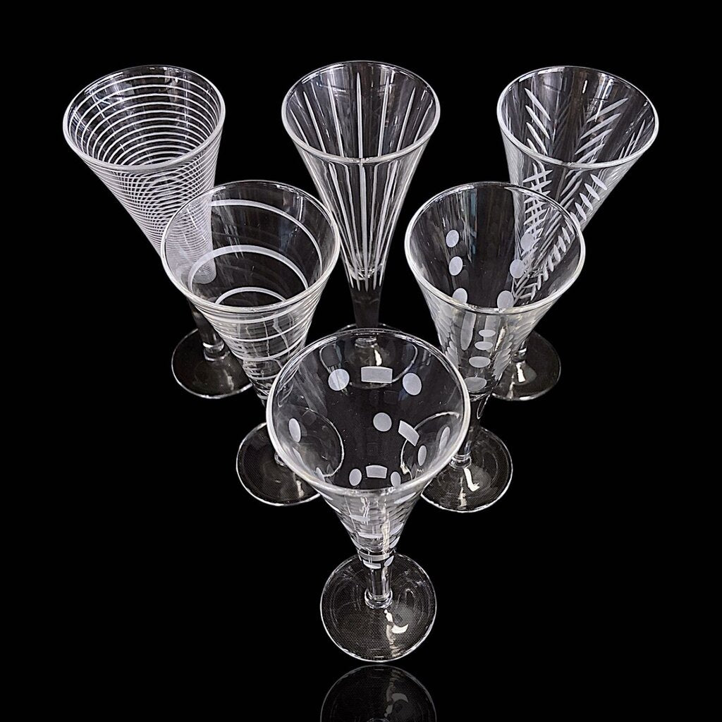 Set of 6 Crystal Cordial Glasses - Box Available